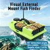 Barco Cebo Luminoso Sonda de Peces con Posicionamiento GPS y Retorno Automático Barco Cebo con Control Remoto de 500m para Alimentar y Enganchar Peces