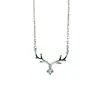 Regalo de San Valentín: Collar de Ciervo de Moda Estilo Coreano, Collar "Te Tengo", Chapado en Oro de 18 Quilates, Diseño Sencillo, Regalo para Novia, Cadena para Clavícula