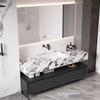 Encimera de tablero de roca de alta gama, mueble de baño integrado sin juntas, lavabo de baño para lavarse las manos, transfronterizo