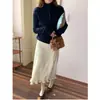 Suéter de Punto Trenzado con Cuello Alto y Media Cremallera Estilo Retro Old Money 3ª Mañana Zy3805