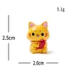 Micro-paisagem criativa fofo animal de estimação amarelo gato da sorte estatueta DIY acessório de decoração ornamento mini de mesa