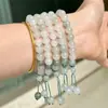 Pulseira de Jade Natural Tianshan para Mulheres, Jade de Seda Dourada, Jade Branco, Pulseira Flor Flutuante, Popular no Little Red Book, Fabricante, Atacado