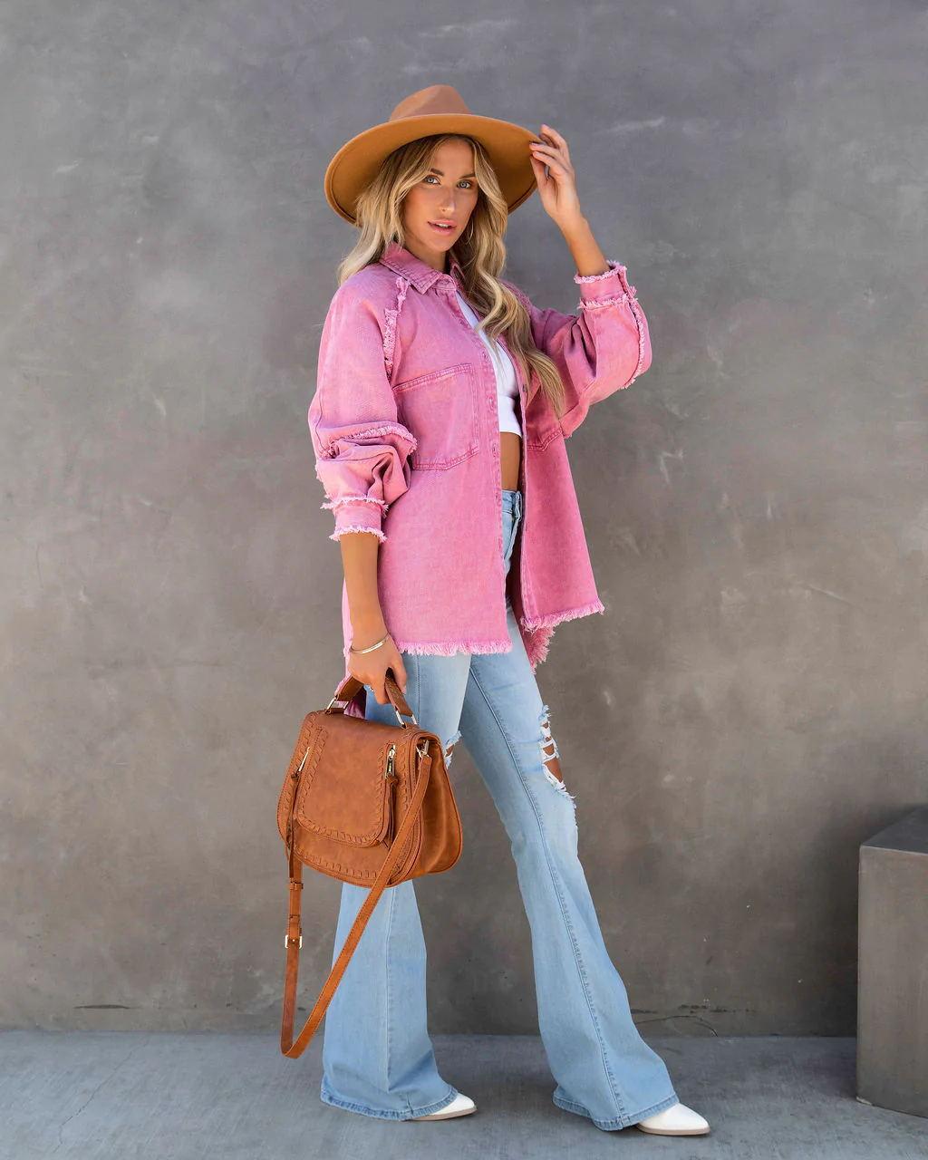 albertacottonfrayedshacketpink
