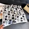 Bufanda de Seda Geométrica con Estampado de Lunares Simulados para Mujer, Chal de Alta Gama, Bufanda para el Cuello con Protección Solar, Pañuelo para la Cabeza, Bufanda
