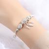 Pulsera Atrapasueños Simple Estilo Coreano para Mujer, Pulsera Abierta Minimalista de Personalidad Nicho Plateada, Brazalete Plateado al por Mayor