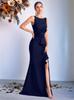 Saia Longa Europeia e Americana Transfronteiriça Intelectual e Elegante Moda Cintura com Design Pregueado Vestido de Festa Vestido Feminino de Alta Qualidade