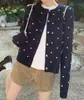 Nuevo Suéter de Punto Cardigan Coreano Estilo Retro de Lunares para Mujer, Top Casual Versátil Adelgazante, Moderno