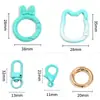 Llavero de Anillo con Orejas de Conejo Pintadas de Colores Aleación Cierre de Langosta de Resorte Hebilla de Puerta Cadena de Teléfono Móvil DIY Anillo Colgante Venta al por Mayor