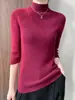 26 Suéter de Punto para Mujer de Otoño, Cuello Semi Alto, Manga Tres Cuartos, Camiseta Básica, Venta al por Mayor desde Fábrica de Comercio Exterior