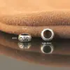 Cuentas Espaciadoras de Plata Tailandesa Vintage Redondas Pequeñas Espaciadoras Plata Pura 999 Cruz Minimalista Estilo Plata