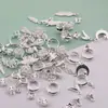 Pingente Liga Prata Brilhante Mista Espaçador Pequeno DIY Pulseira de Contas Artesanal Material para Joias Acessórios
