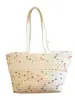 Bolsa de Algodão Tecida, Bolsa Tote Versátil, Bolsa de Ombro de Grande Capacidade, Bolsa de Praia de Nicho, Estilo Moda Deusa, Versátil para Todas as Estações