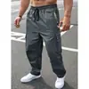 Pantalones de trabajo casuales versátiles de moda para hombre para primavera y otoño con cordón, pantalones largos rectos modernos en stock