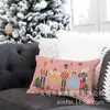 Exportación Transfronteriza Especializada en Escena de Nieve Navideña Patrón de Cascanueces Impreso Decoración del Hogar 50*30 Funda de Cojín Lumbar