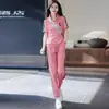 Traje Deportivo Casual de Moda para Mujer 2026 Verano Nuevo Elegante Moderno Reductor de Edad Jogger Pantalones de Pierna Ancha Conjunto de Dos Piezas