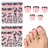 Artículo de venta caliente transfronterizo: Set de 160 piezas de puntas para uñas de los pies cortas, de forma cuadrada, estilo francés, minimalistas, pegatinas de arte para uñas hechas a mano