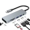 Estação de Docking Oito em Um Tipo C Porta de Rede 100m Estação de Docking Usb-C 4K Usb3 0 Carregamento Rápido Pd Expansão