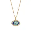 Collar Ojo Turco del Diablo Transfronterizo Europeo y Americano para Mujer Versátil de Gama Alta Venta Caliente en Aliexpress Joyería de Acero de Titanio al por Mayor