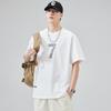 Camiseta Masculina de Manga Curta, Resistente para o Verão, Gola Redonda, Estampada, Manga Meia-Manga, Marca Moderna, Algodão Puro, Camada Base com Letras