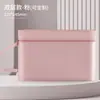 Bolsa de Lona A4 Morandi Dupla Camada Grande Capacidade Bolsa para Documentos Bolsa para Armazenamento de Provas de Estudante Bolsa de Mão com Zíper para Arquivos