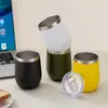 Taza de Huevo de Cáscara de Huevo Swig de Amazon Transfronteriza, Soporte para Huevo en Forma de U, Acero Inoxidable 304, Doble Capa, 12 oz, En Stock, Vaso de Vino con Asa