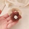 Cuerda para el Cabello con Flor de Lana Tejida para Otoño e Invierno, Anillo para el Cabello de Alta Elasticidad y Durabilidad, Anillo para el Cabello de Felpa, Adorno para la Cabeza, Liga para Cola de Caballo para Mujer, Tendón de Goma para la Cabeza