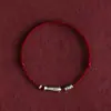 Pescado Contigo de por Vida, Pulsera de Cuerda Roja para Parejas Hombres y Mujeres, Pulsera Trenzada de Plata Koi Buena Suerte