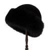 Gorra mongola de otoño e invierno 2024, nueva gorra mongola de lana gruesa de imitación de visón, cálida y resistente al viento, con protección para los oídos.