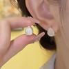 Pendientes de Moda Yiwu para Mujer Diseño de Nicho Sentido de Diseño Pendientes Doble Cara de Gota de Agua Plateados Pendientes de Estilo Ins Versátiles Sentido Avanzado