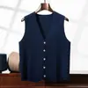 Chaleco de cachemir para hombre con cuello en V, sin mangas, elegante y sencillo, color liso, adecuado para usar en capas, nuevo modelo de otoño e invierno