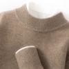 Malha de Cashmere Cor Sólida Masculina Gola Alta Meia Outono e Inverno Novo Pulôver de Cor Pura Malha Quente para Usar por Baixo