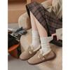 Calcetines de Lana Retorcida Estilo Japonés Otoño e Invierno para Mujer Estilo Coreano Vintage Ins Color Sólido Simple Engrosados Cálidos de Caña Media Apilados