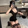 Uniforme de Lencería Sexy Tentación-Libre Encaje Pasión Traje Trasero Puro Chica Picante Ajustado Pecho Pequeño Cama Cheongsam