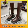 Botas Femininas de Salto Grosso Estilo Chanel, Modernas e Versáteis, Botas Chelsea com Zíper para Mulheres Baixas, Novo Modelo 2025