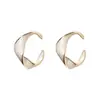 Pendientes de Tornillo Retorcidos Esmaltados con Goteo de Aceite Estilo Coreano Chapados en Oro Cobre para Mujer, Nuevos Pendientes de Botón de Moda Trendy de Lujo Ligero de Nicho con Temperamento