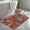 Tapete de Chão para Banheiro Estilo Étnico Tapete para Porta Resistente a Lama Entrada de Casa Tapete Absorvente Doméstico Secagem Rápida Macio Tapete de Chão de Diatomita Tapete para Pés