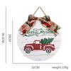 Decorações de Natal Pingente de Placa de Porta de Madeira Decoração Pendurada para Porta com Laço Sinal de Madeira Redondo para Janela de Casa para Festa de Natal