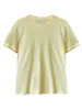 Camiseta Versátil de Manga Corta Estilo Coreano Luxi para Mujer, Nueva Camiseta Ligera Transpirable de Cuello Redondo para Verano 21015