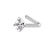 Piercing de Nariz Estrela de Cinco Pontas em Aço Inoxidável, Piercing de Nariz com Barra Única de Zircônia, Piercing de Nariz Personalizado, Barra Reta, Barra Curva, Piercing de Nariz em S, Atacado de Fábrica