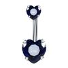 Explosiones de AliExpress Anillo para el Ombligo con Forma de Corazón Zirconia AB Corazón de Durazno Anillo Umbilical Invertido Piercing Anillo Umbilical Punk Hebilla Umbilical Joyería Corporal