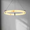 Lámpara de araña para sala de estar estilo francés, Lámpara de araña artística minimalista de diseñador imitación mármol, Lámpara de araña redonda para comedor de hotel, villa, dormitorio