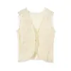 Serie de Camisetas Sin Mangas con Volantes Dulces y Picantes Marca Z Cuello en V Tops al por Mayor Za Comercio Exterior Ropa para Mujer Za