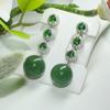 Aretes redondos de calcedonia verde natural de alta calidad Joker clásico calcedonia verde aretes fábrica venta al por mayor moda nuevo