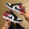 Sapatos Putian AJ1 Cano Baixo Masculino e Feminino Tênis de Basquete Retro Preto Vermelho Confortável para Corrida Sapatos Esportivos para Casal Tênis de Skate Transfronteiriços