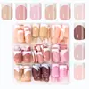 Puntas de Uñas Estilo Francés de Color Mixto Más Vendidas en Comercio Exterior, 216 Piezas, Pegatinas de Uñas Portátiles, Puntas de Uñas Estilo Francés Rosa Nude