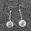 Europa y Estados Unidos explosiones aretes azules retro turquesa lapislázuli aretes largos moda aretes de moda venta al por mayor