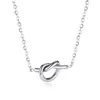 Collar acero titanio geométrico amor collar mujer simple línea nudo de amor todo-partido cadena clavícula