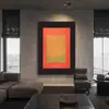 Minimalismo Italiano Estilo Wabi-Sabi Pintura de Pared Mark Rothko De Pie Sala de Estar Fondo de Sofá Pared Decorativa Pasillo Mural