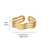 Anel Feminino Aberto Personalizado Geométrico Assimétrico Cortado em Aço Inoxidável Banhado a Ouro 18K Novo Estilo Popular Europeu e Americano 2025