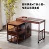 Nueva Mesa de Té China Pequeña para Apartamento Hogar Móvil Giratoria Telescópica Mesa de Té Pequeña Mesa de Té Integrada para Hervir Agua y Preparar Té Gabinete de Té